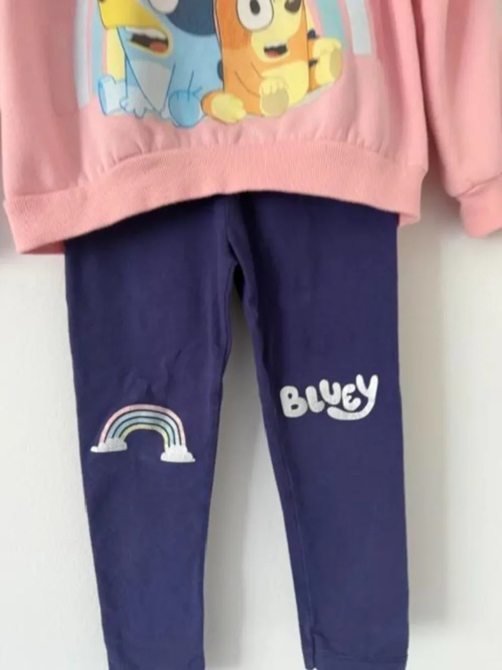 Bluey Bingo Girls 5T Fleece Hoodie & Leggings Set Pink/Purple